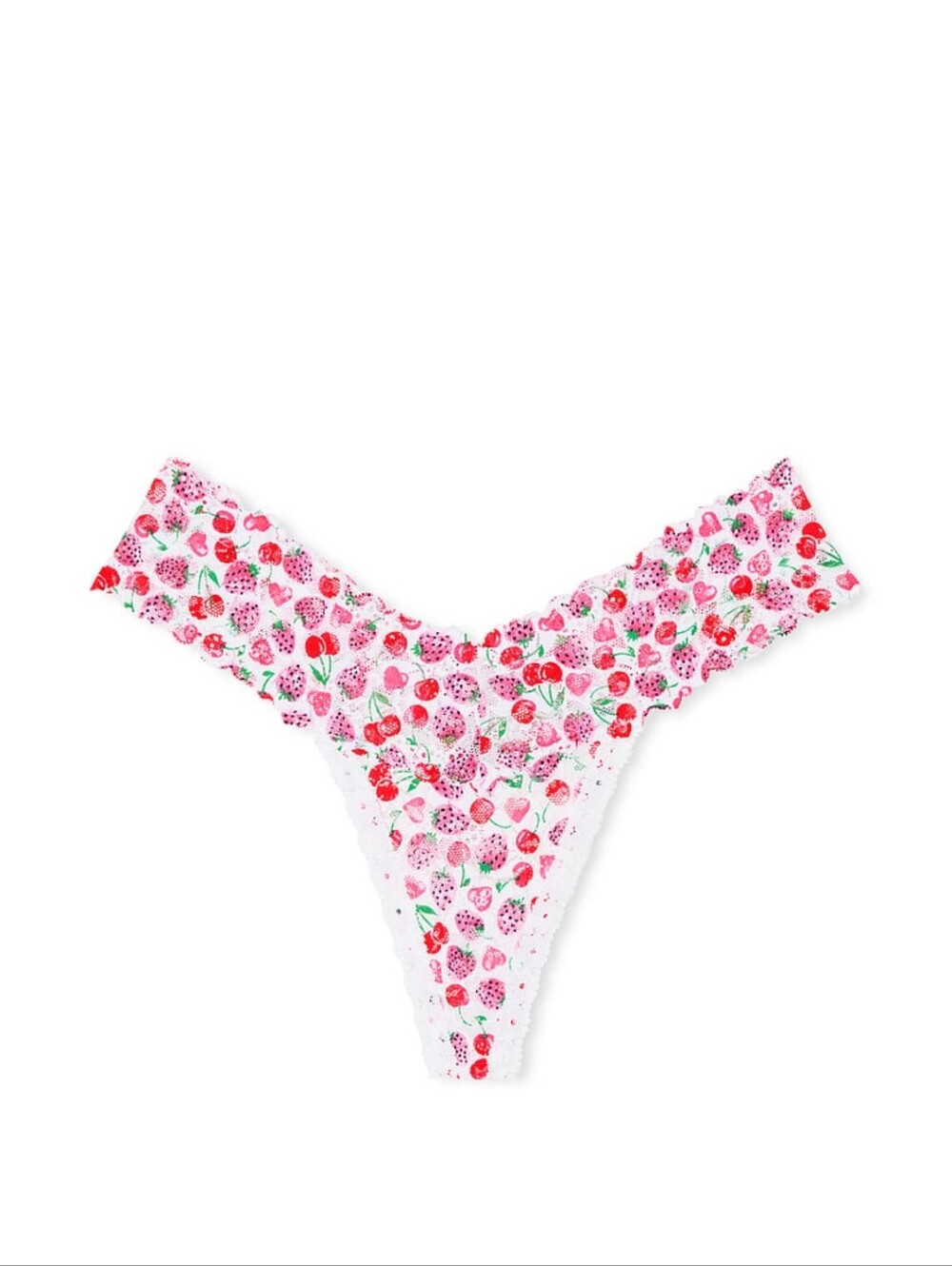 Victoria's Secret Floral Lace In White Cherry Heart Print
